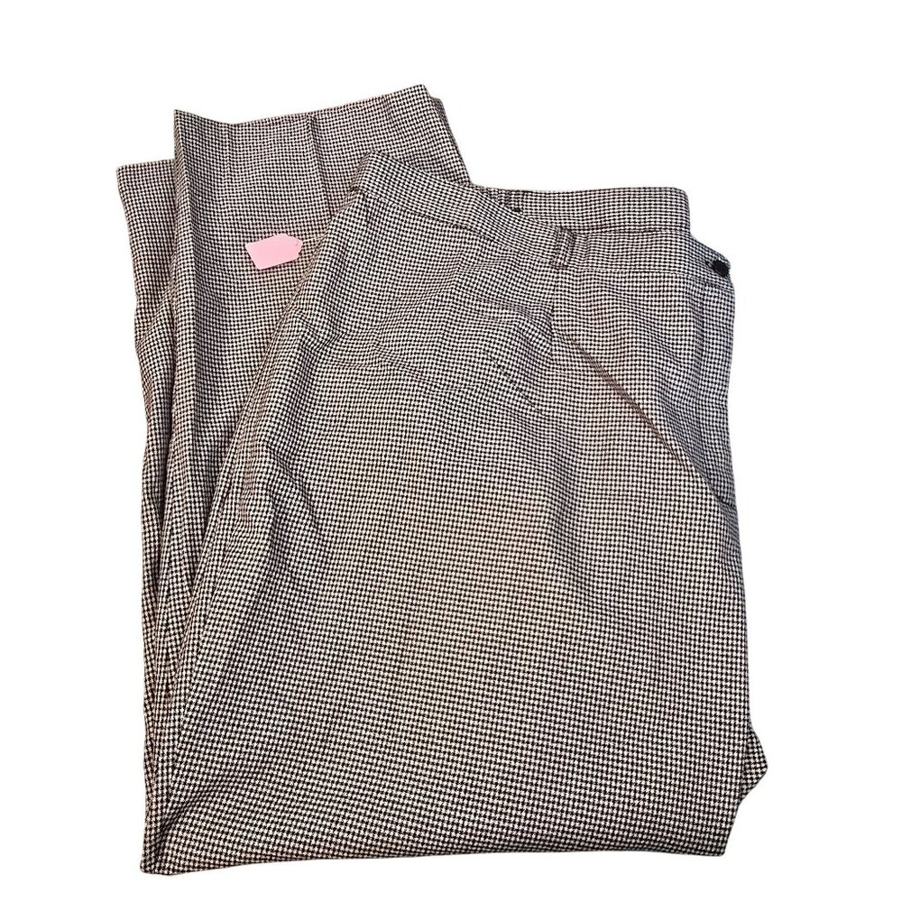 Jms Pants Just My Size Womens Plus Houndstooth Size 30 Black Cream Plaid JJ3857